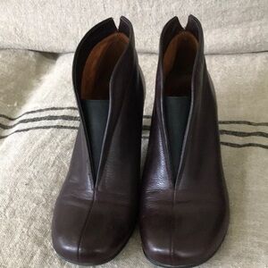 Gentle Souls by Kenneth Cole Eggplant Leather Booties-Comfort Footbed